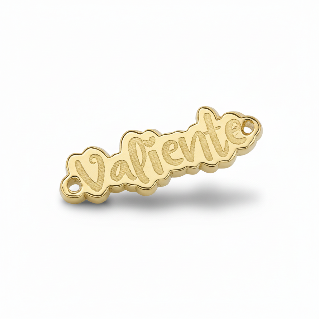Frase “Valiente” conector en Acrílico