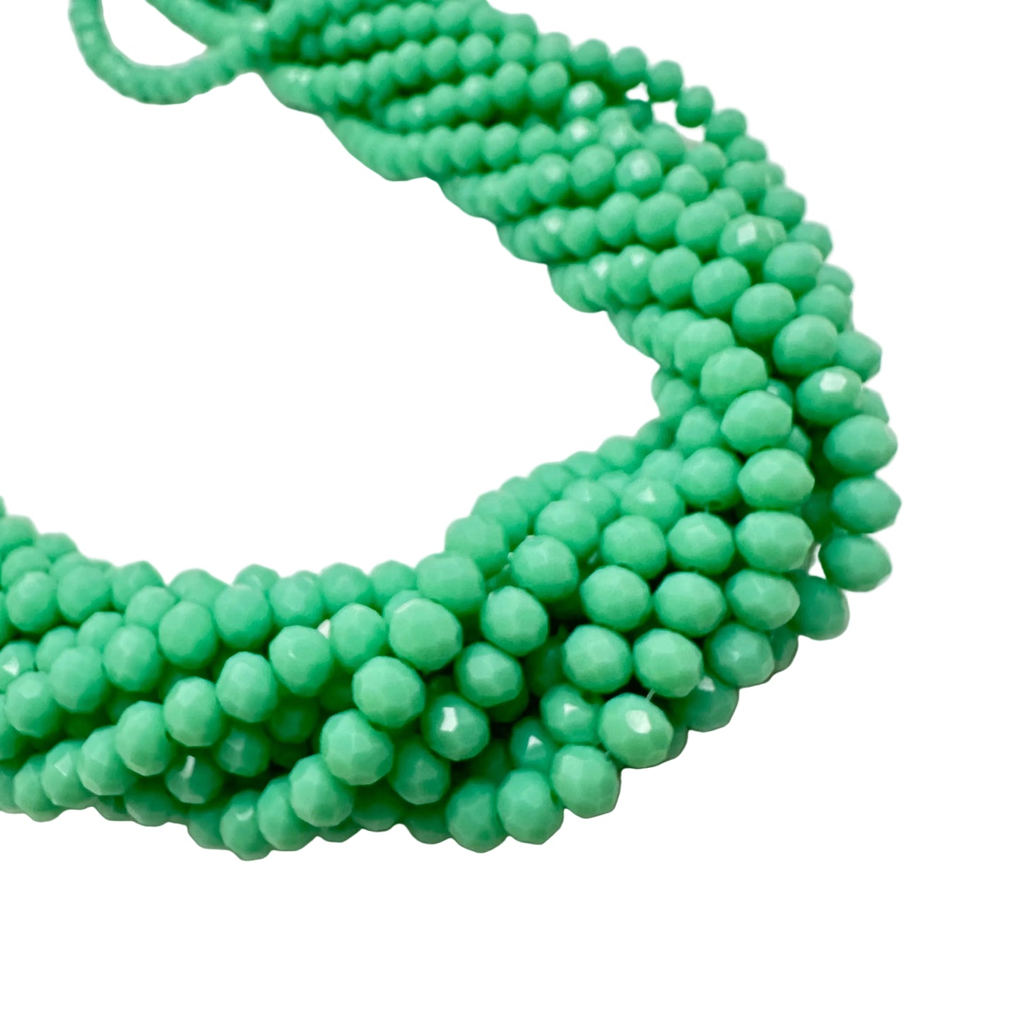 Cristal Rondel Verde Turquesa 6 mm