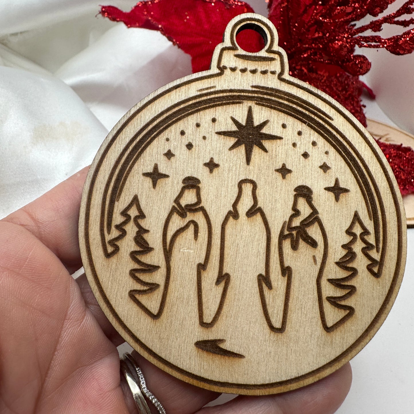 Reyes Magos engravado a en Madera