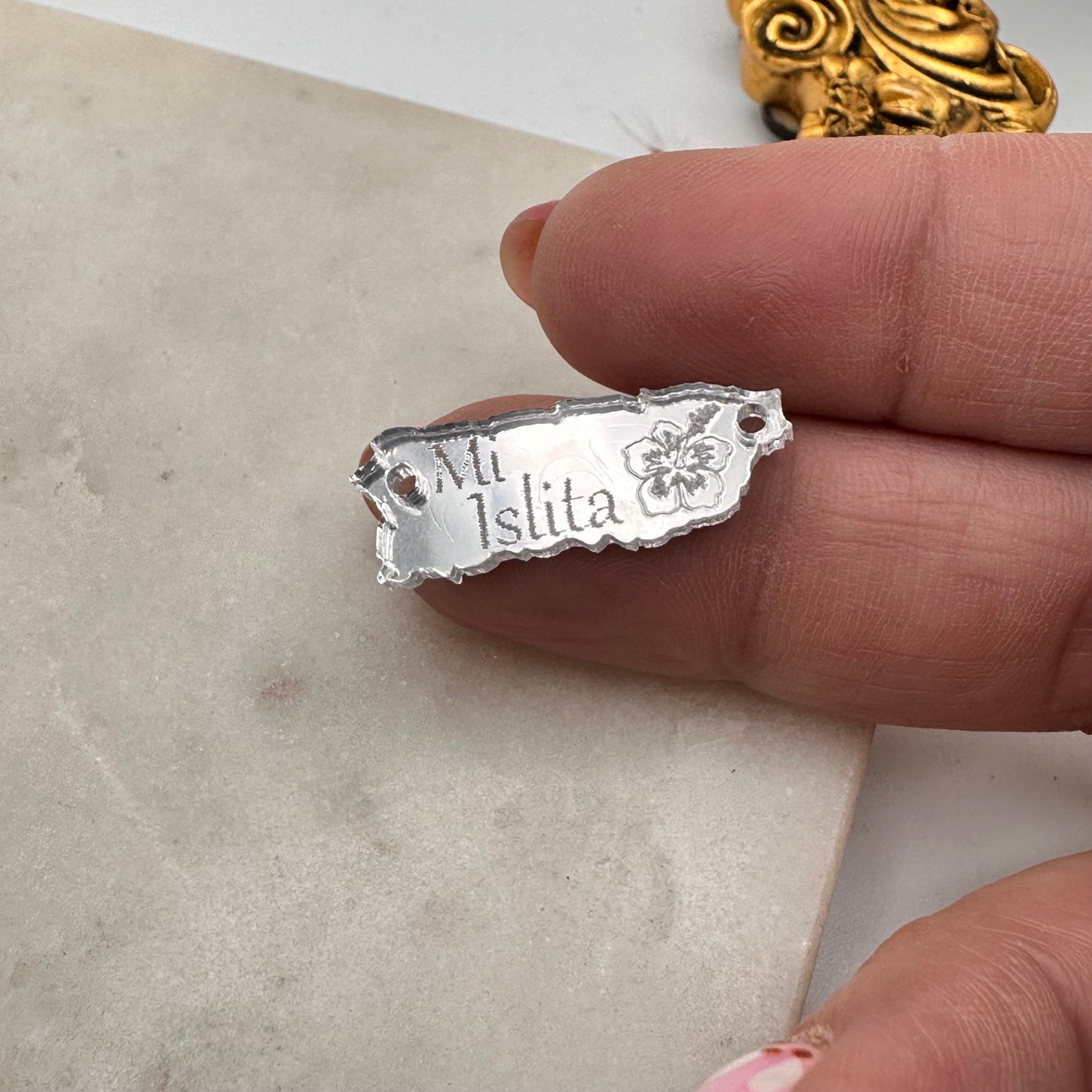 Mapas de Puerto Rico en Acrilico conector con Mensaje