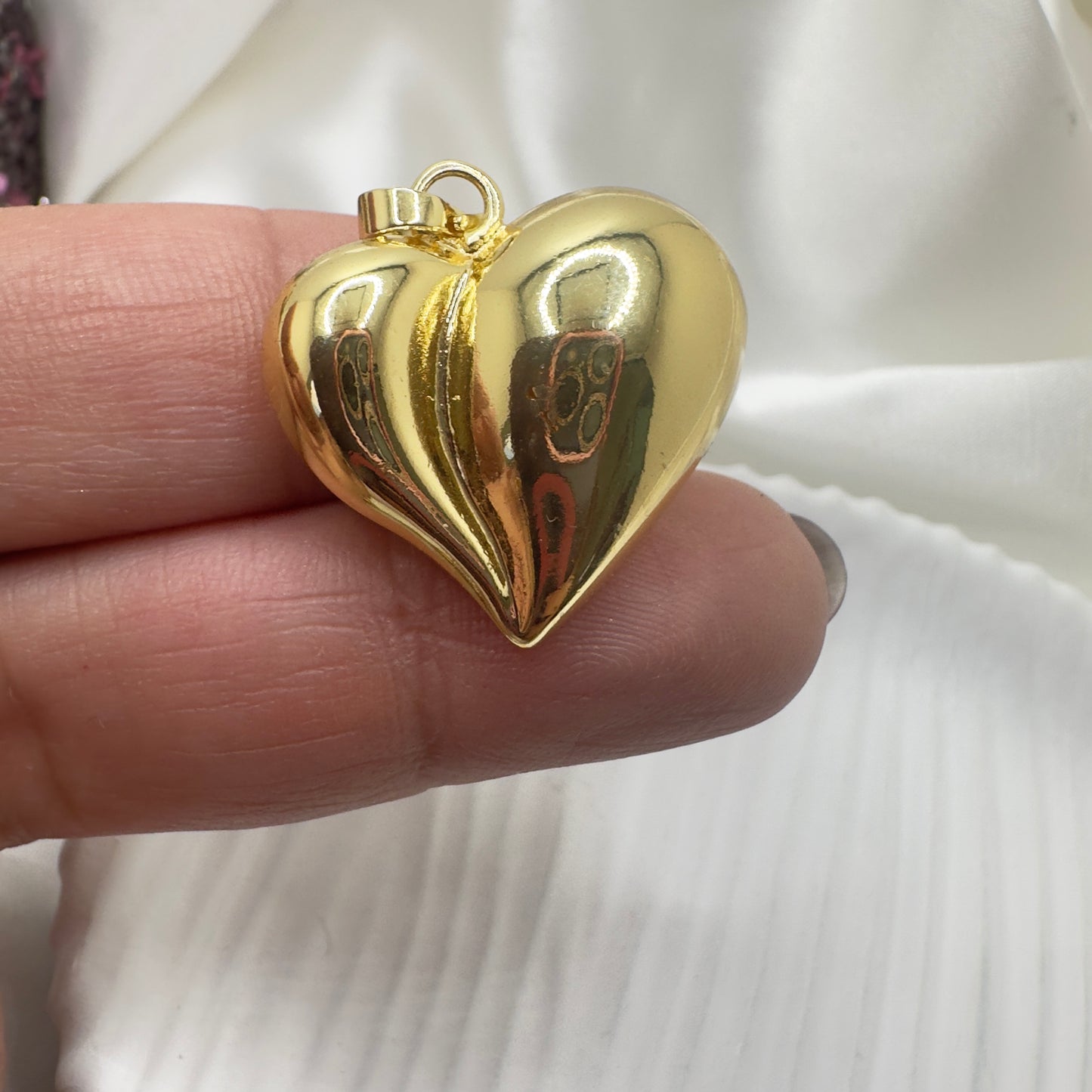 Corazón Puff Gold Plated 18 k