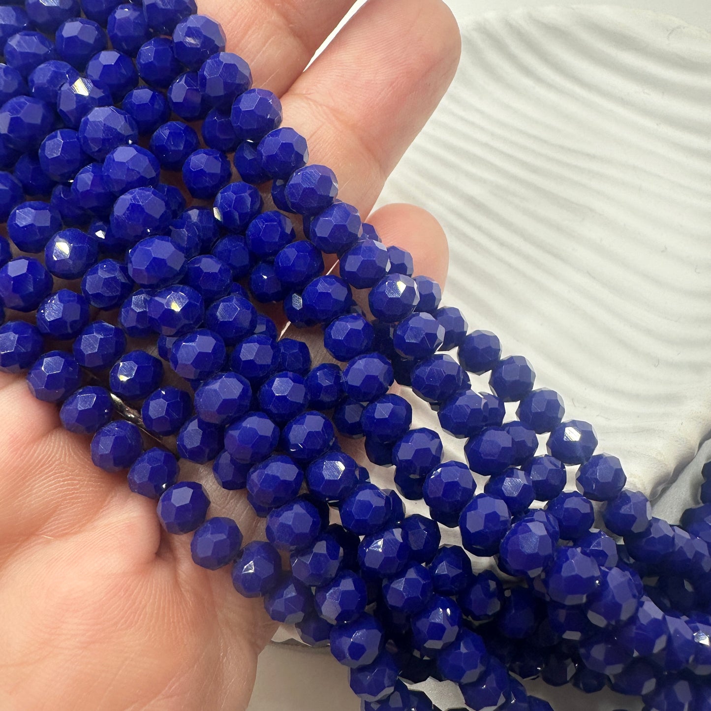 Cristal Rondel Azul Real 6 mm