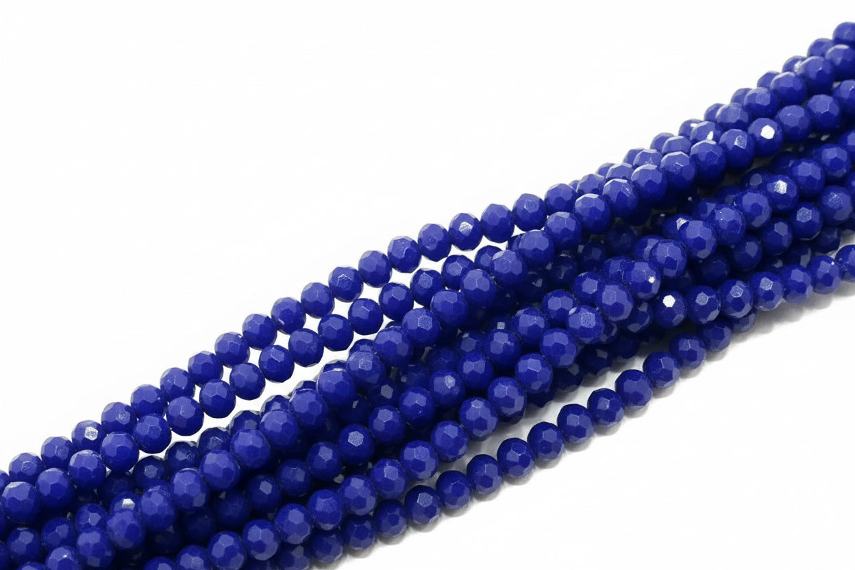 Cristal Rondel Azul Real 6 mm