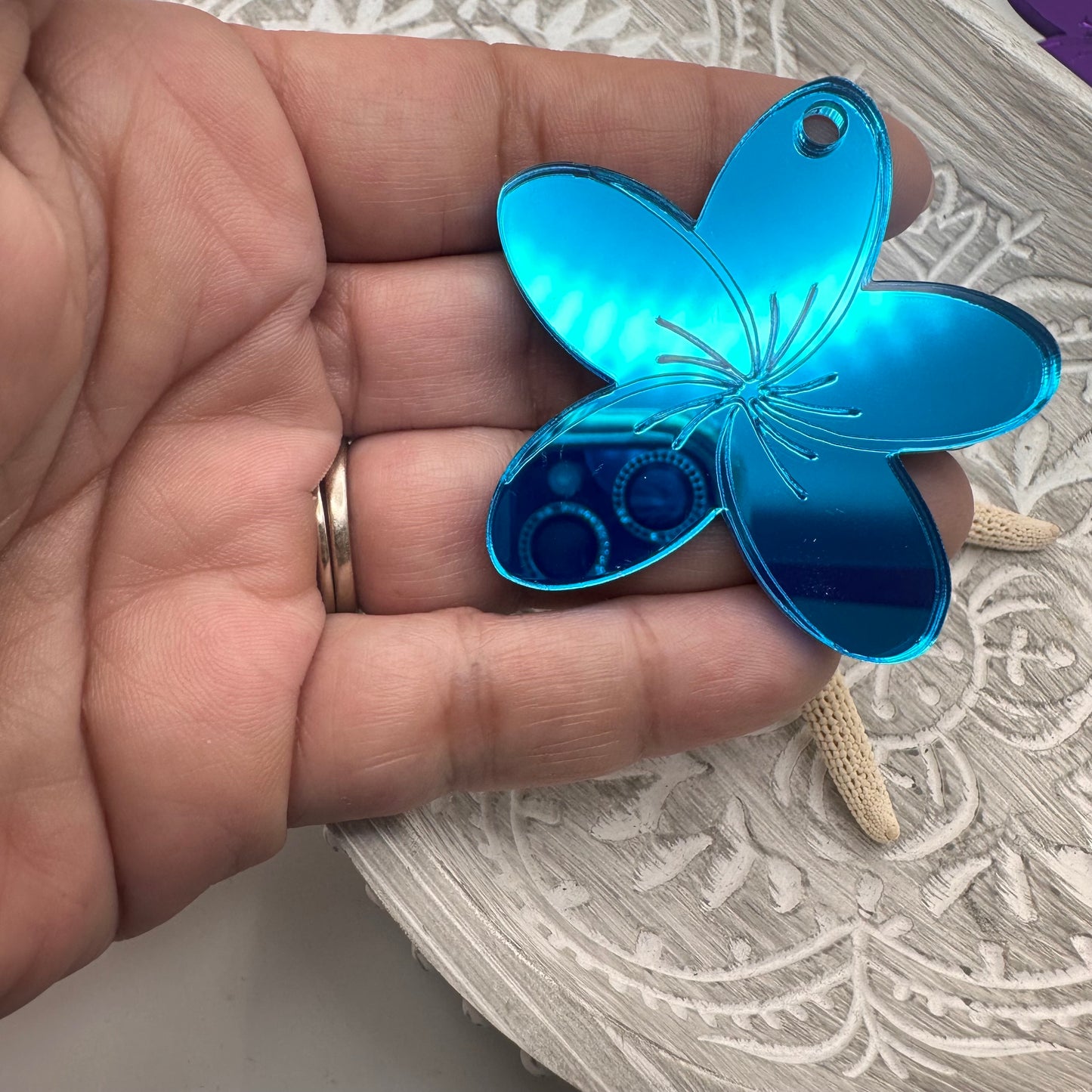 Flores en Acrilico Espejo