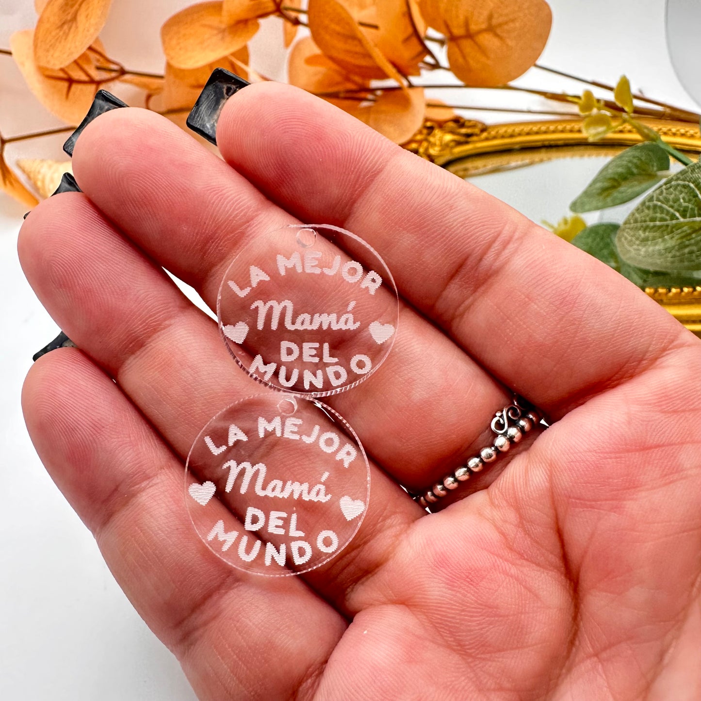 Dije en Acrilico con Mensaje la Mejor Mama del Mundo