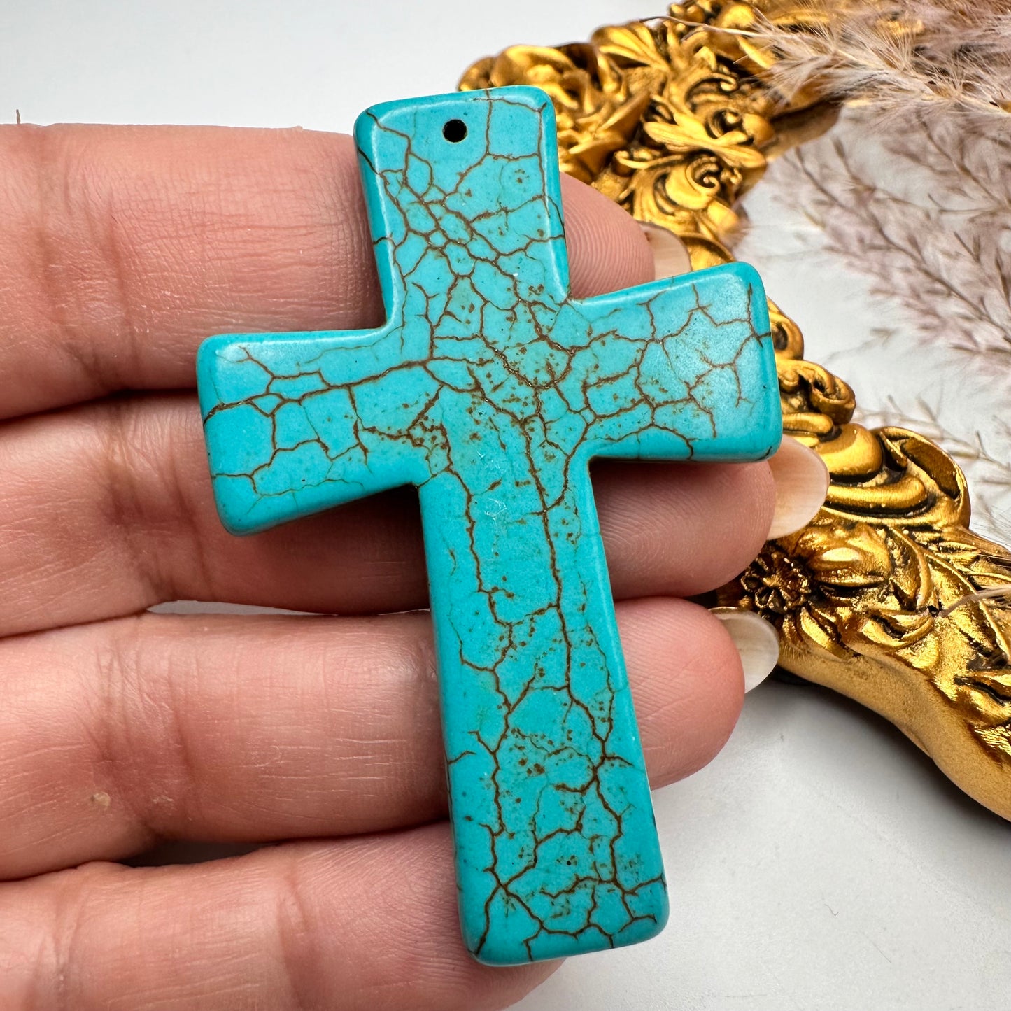 Pendant de Cruz en Turquesa