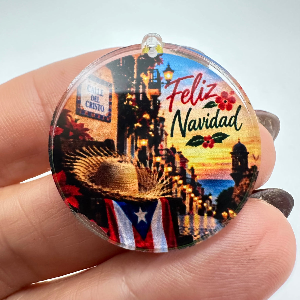 Feliz Navidad Charm en Acrílico
