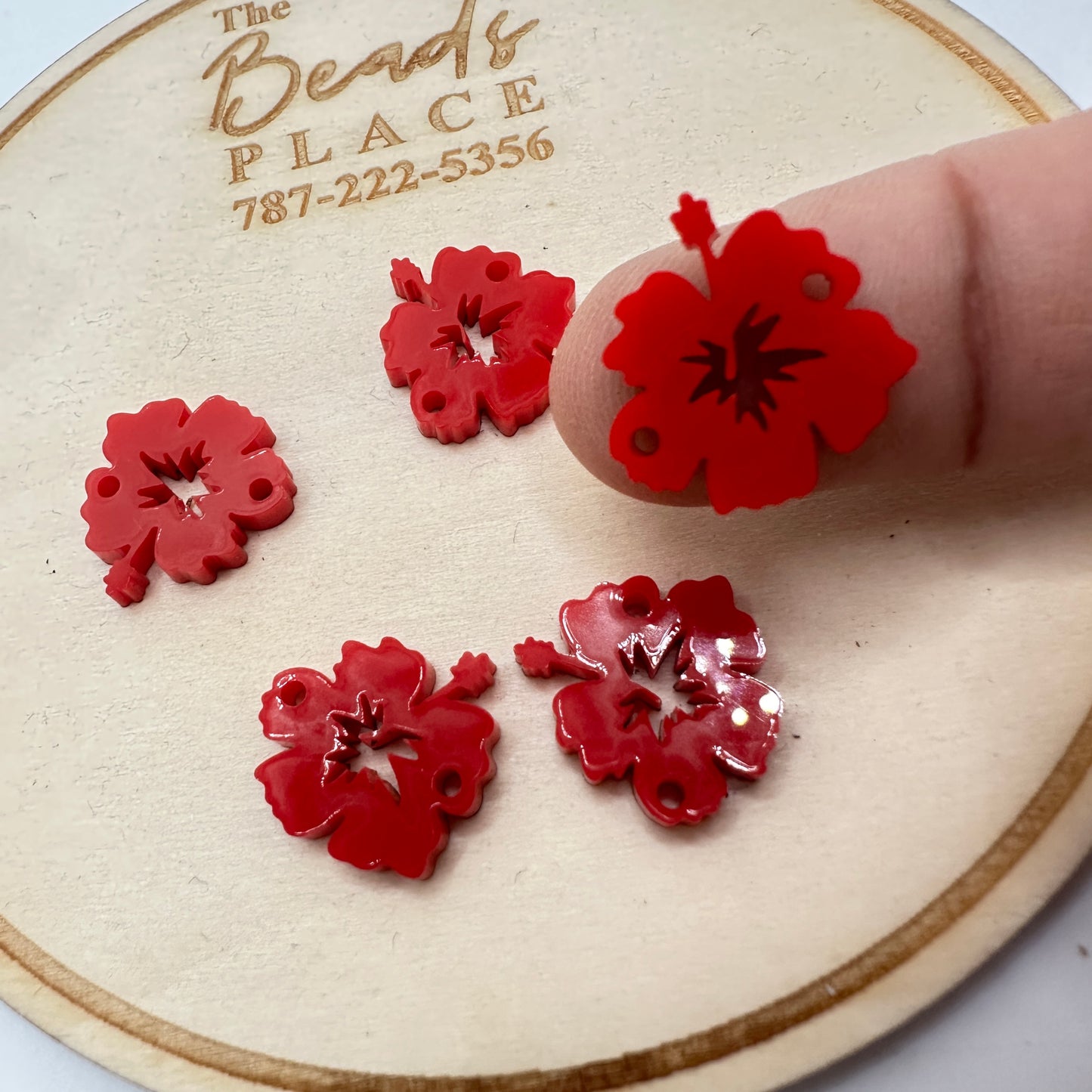 Amapola Conector Acrílico Rojo 12mm