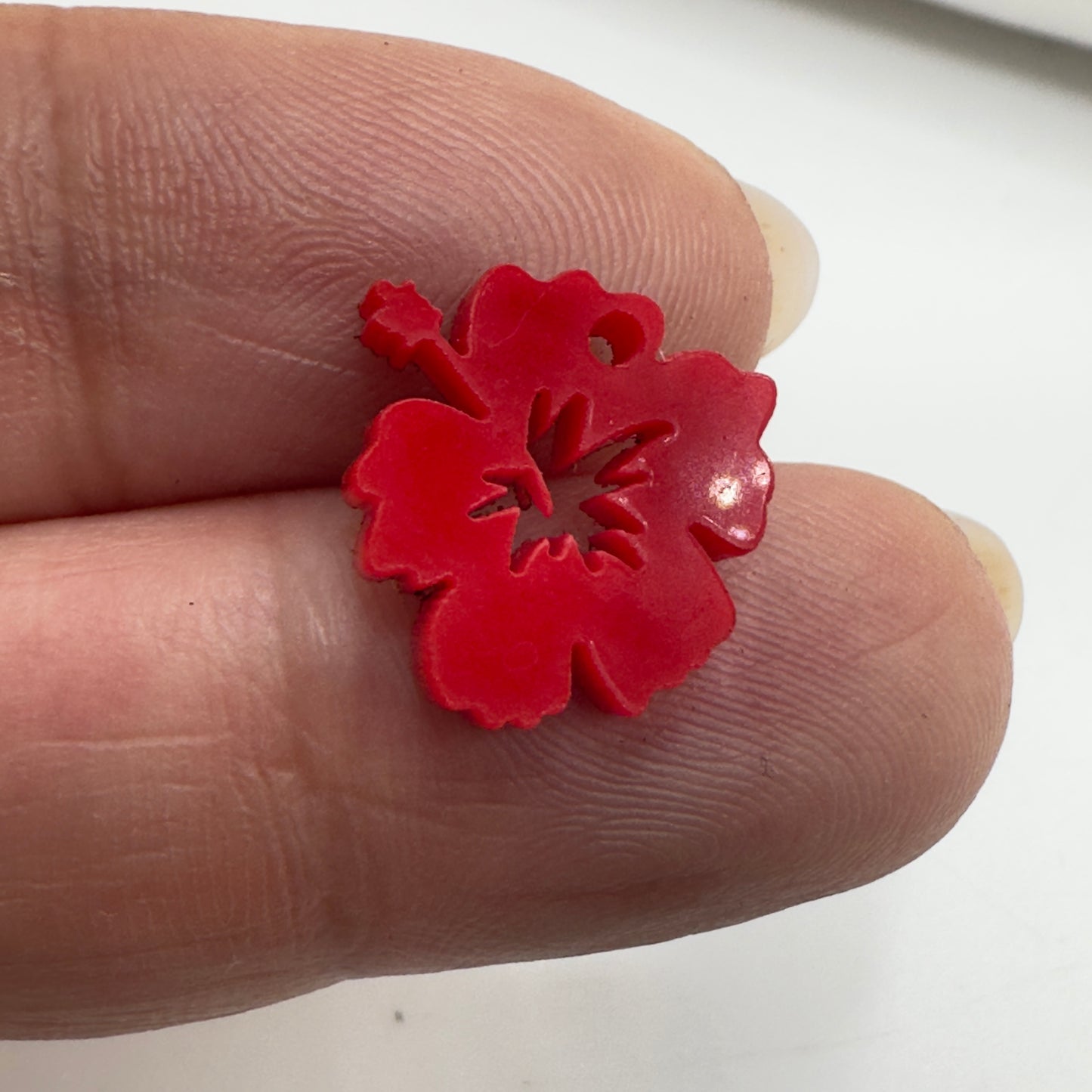 Amapola Acrilico Rojo Pendant 12mm