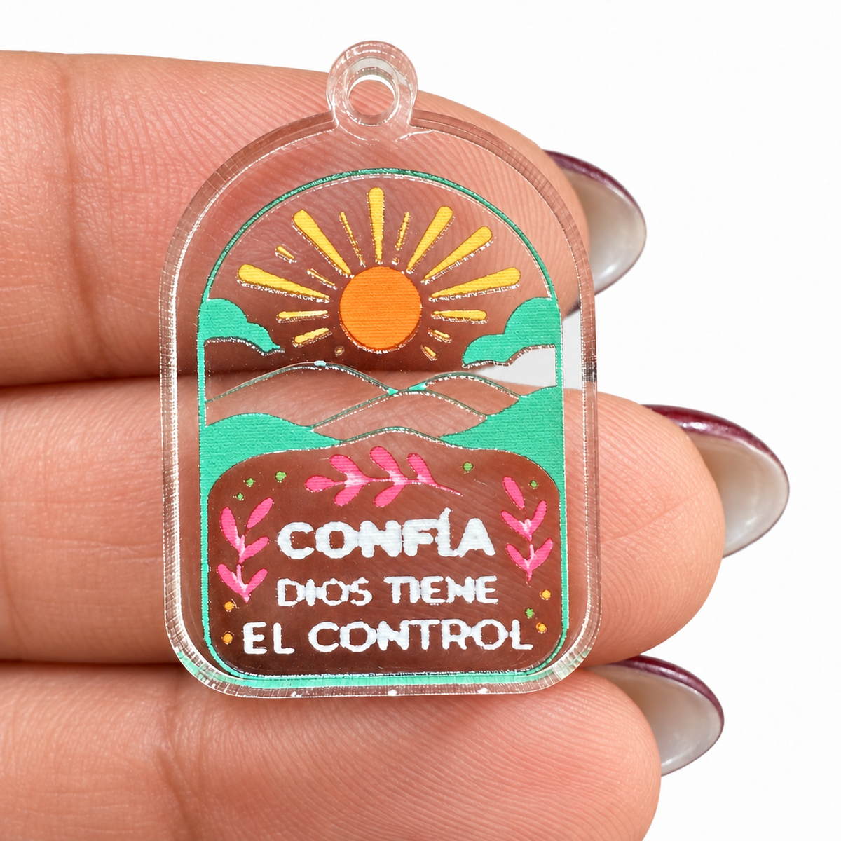 Charm Frase "Confía” Dios tiene tiene el control