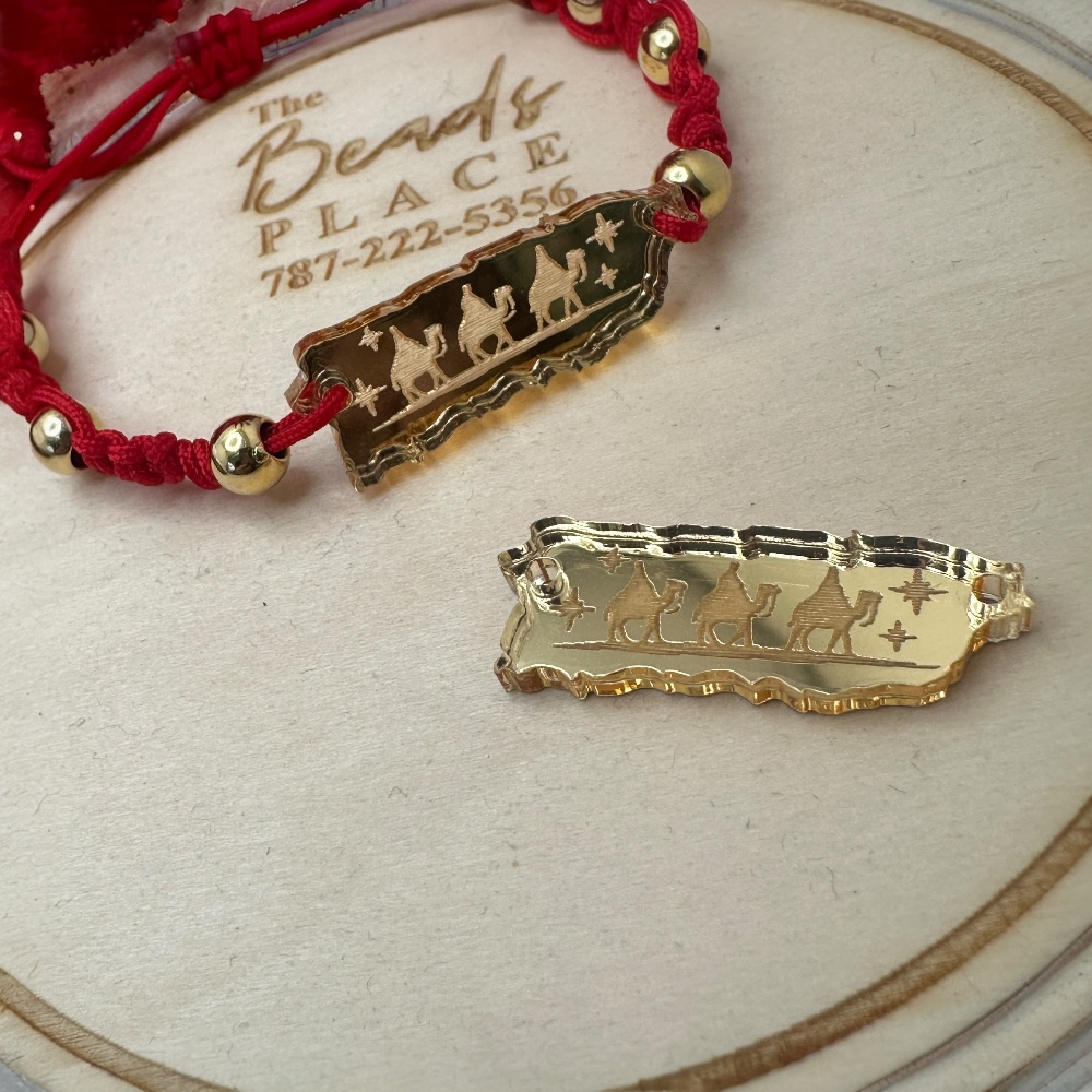 Conector Tres Reyes Magos de n Acrílico Dorado