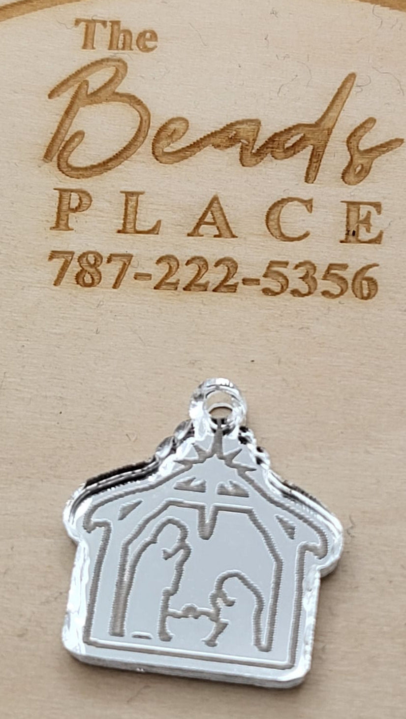 Nacimiento Pendant Acrilico Plata Espejo