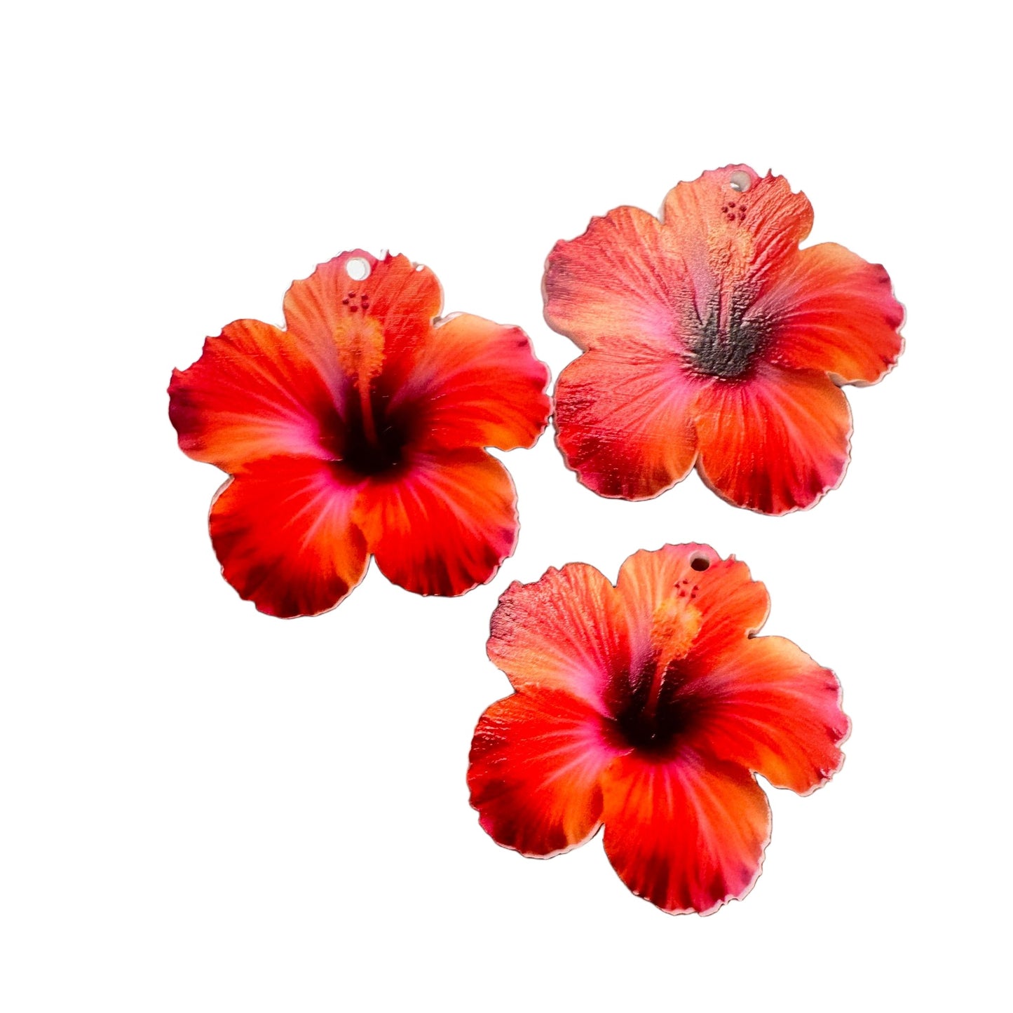 Amapola Roja y Amarilla Pendant Impresa en Acrilico Clear