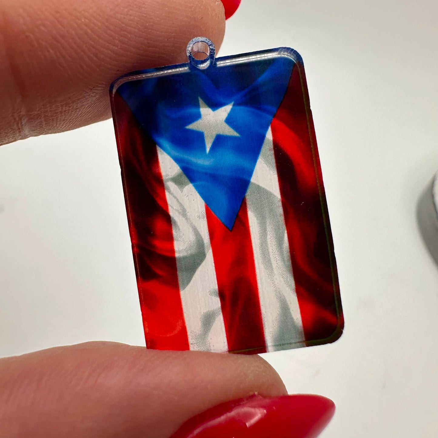 Bandera Puerto Rico Pendant Acrilico Clear