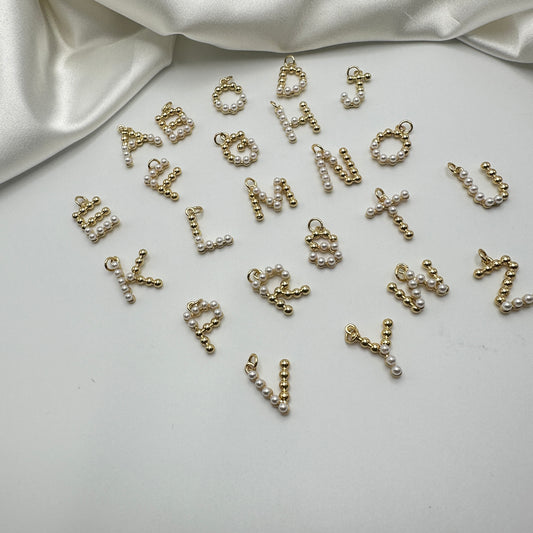 Letras Gold  Perlas en Acrilico Plated 18k