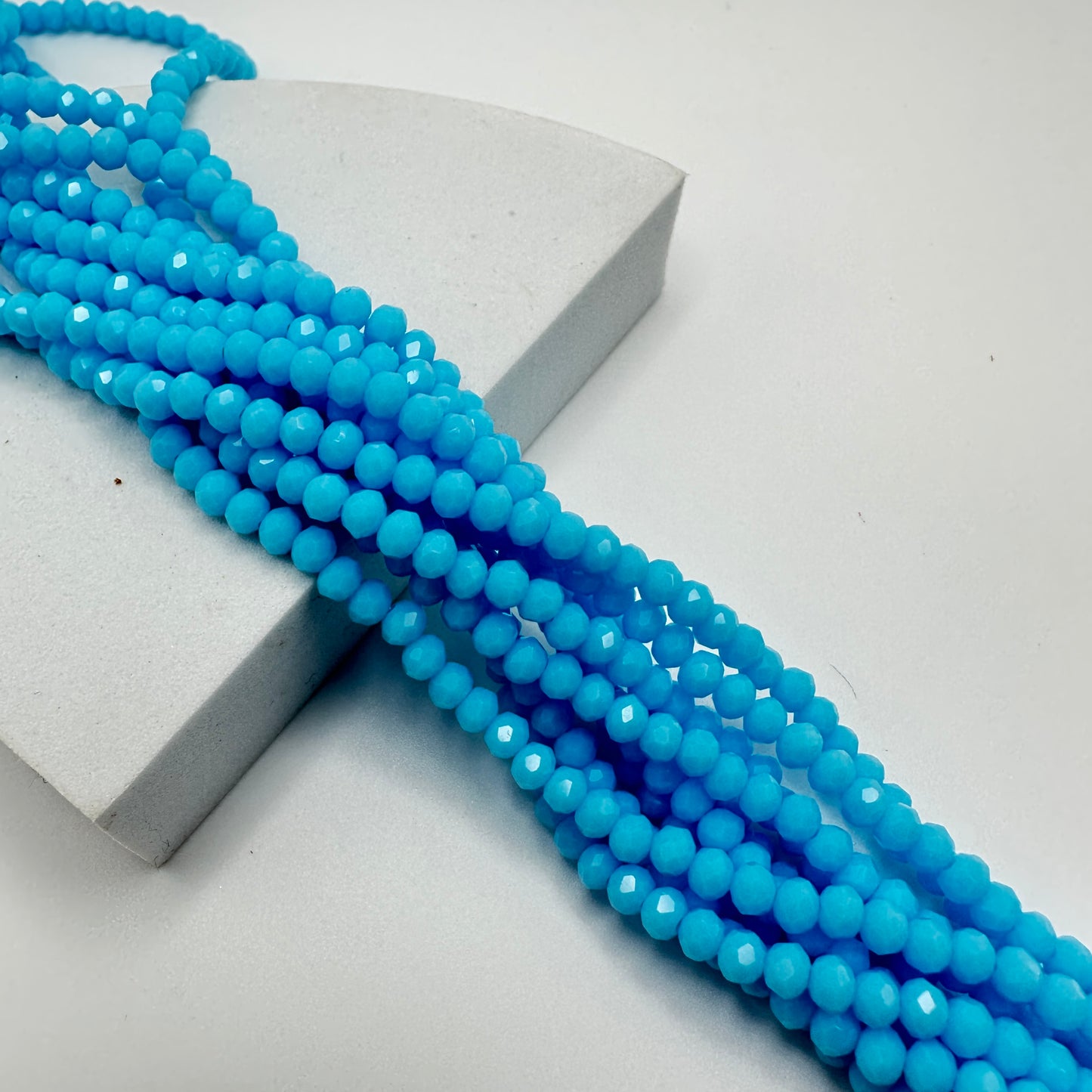 Cristal Rondelle Cyan