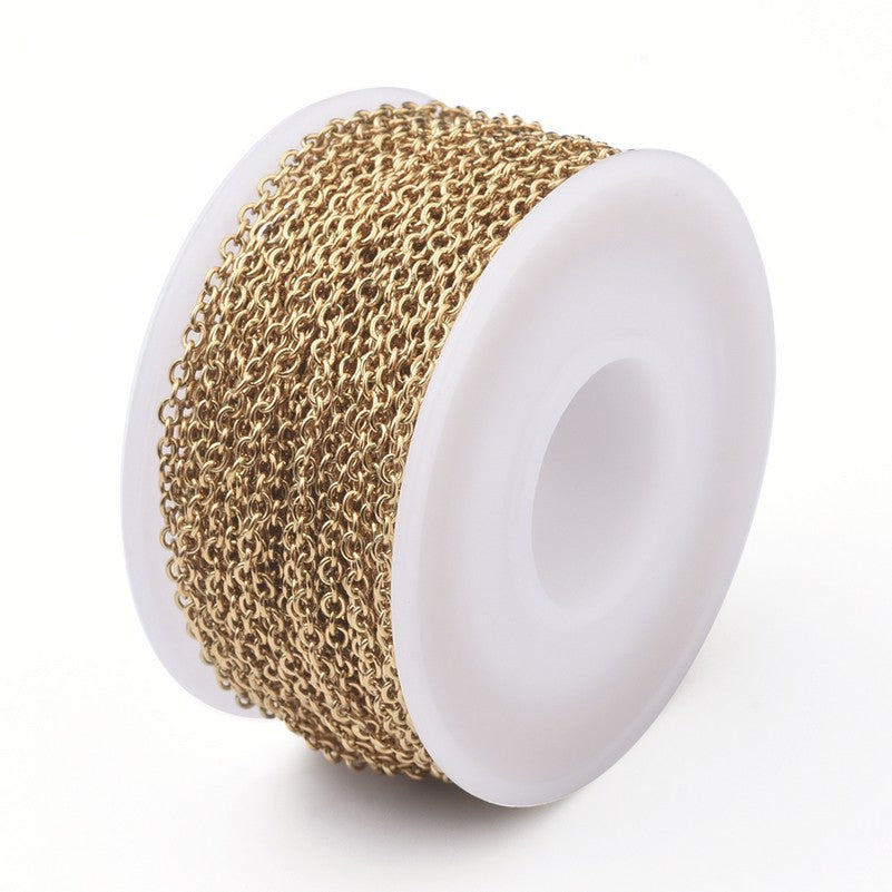 Cadena por Rollo en Stainless Steel Dorada