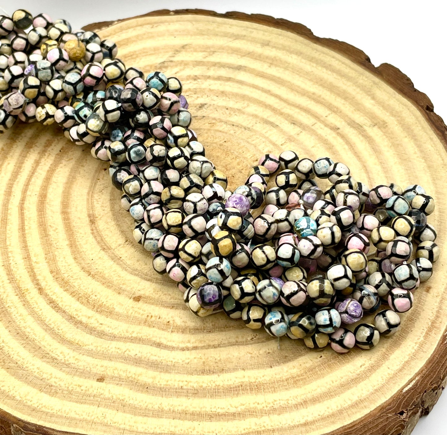 Agata Tibetana color naranja mixto 8m