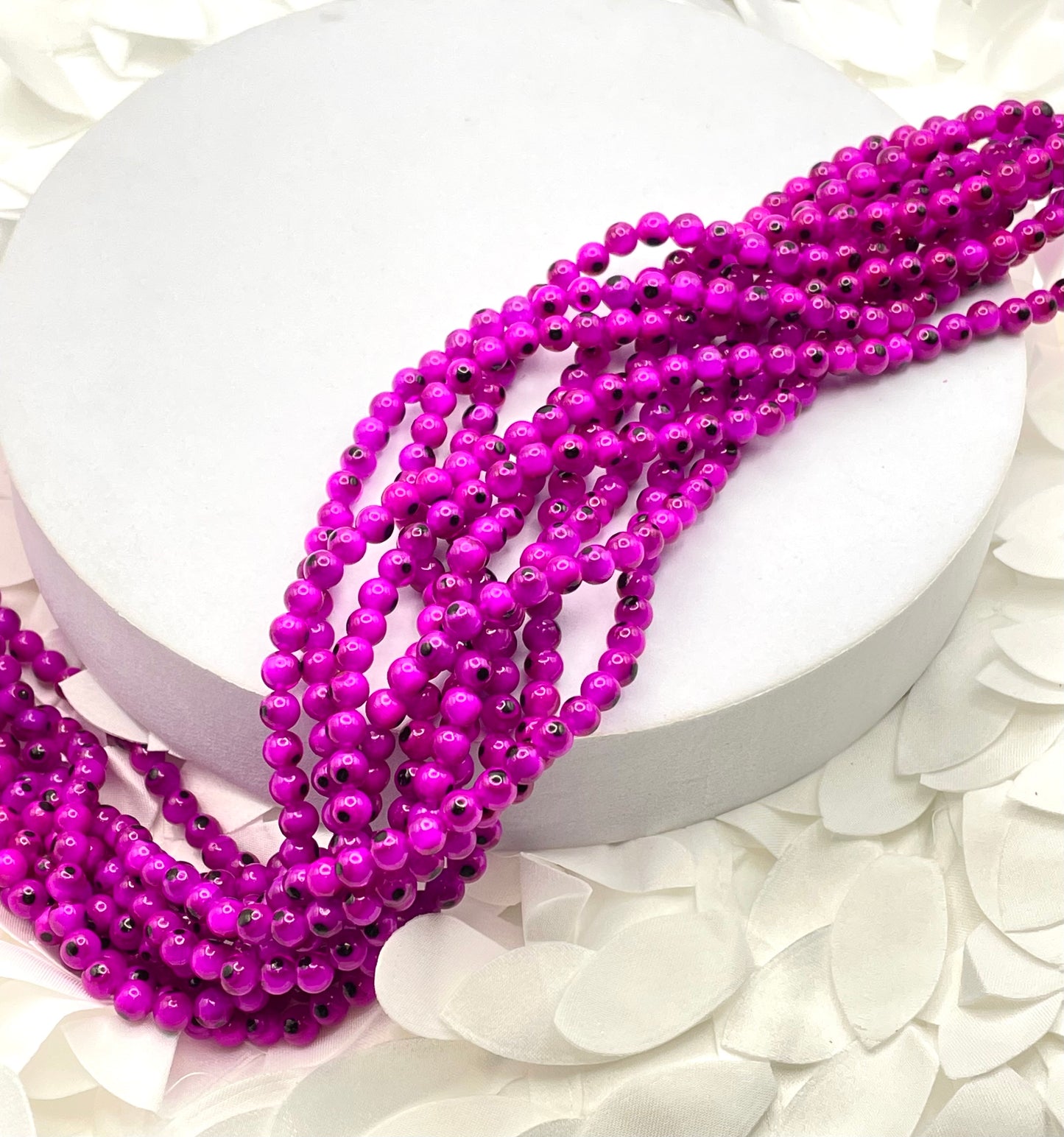 Evil Eye Lampwork Rosa Oscuro