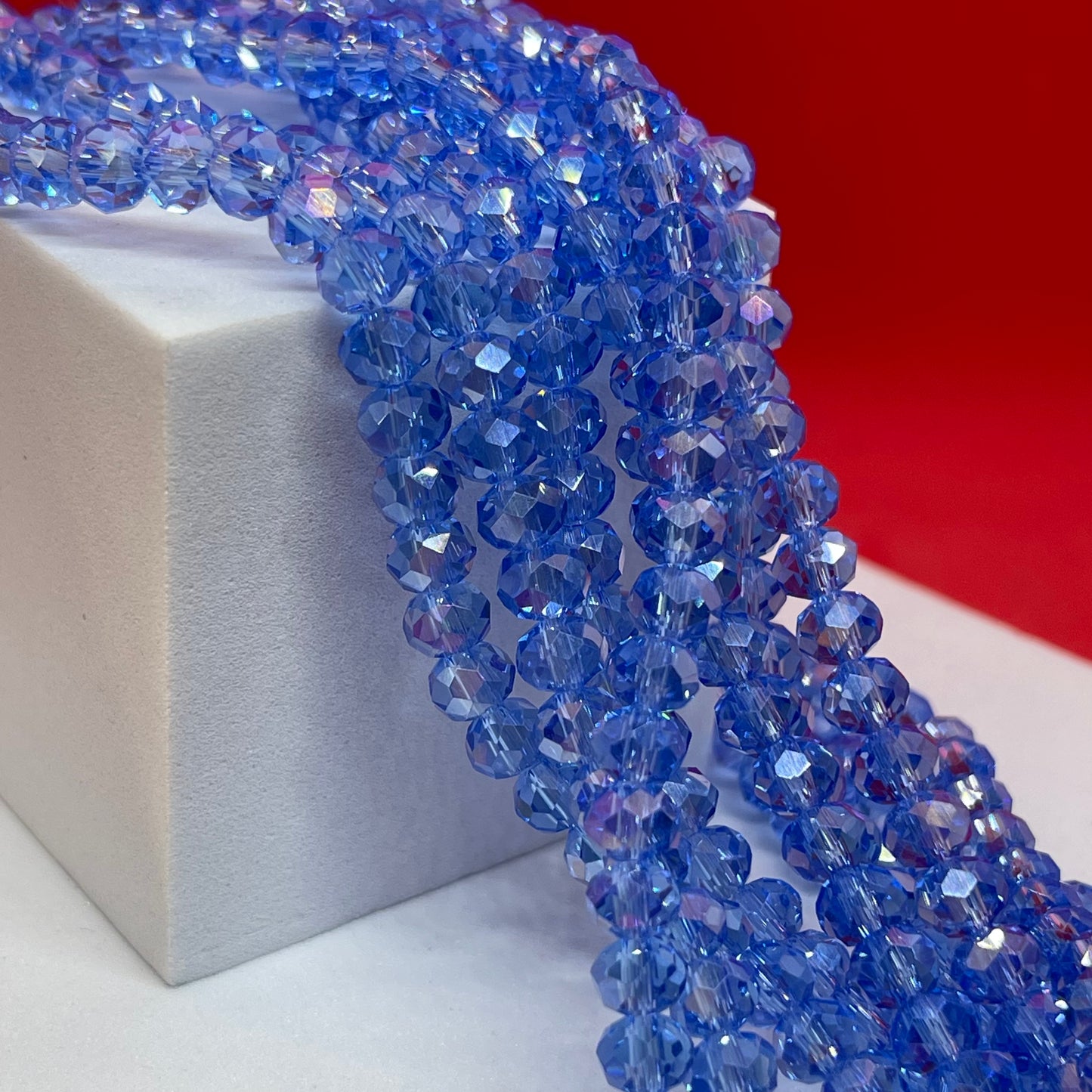 Cristal Rondelle Azul 6mm