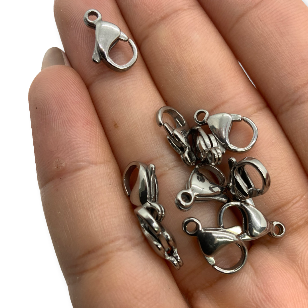 Cerraduras Tipo Lobster Stainless Steel Plata 13mm
