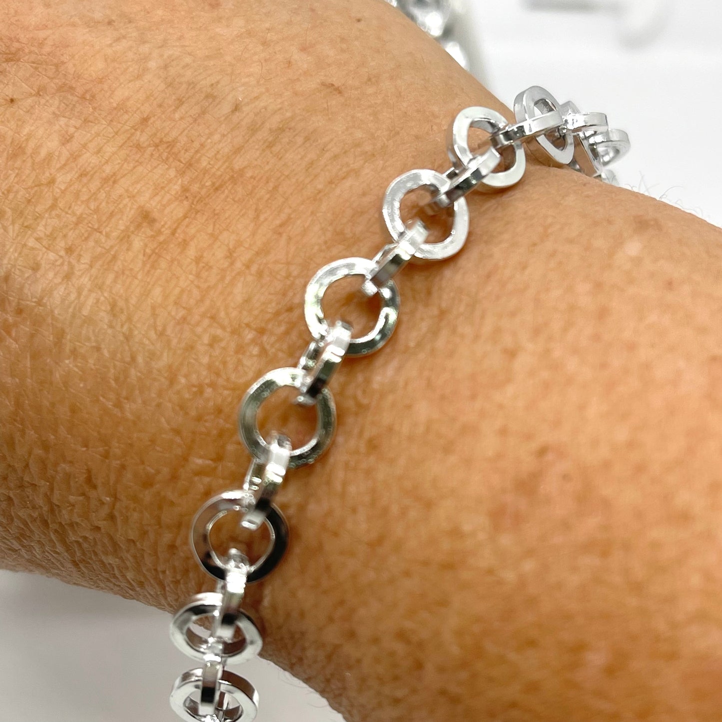 Cadena Aluminio Color Plata Rolo Plana