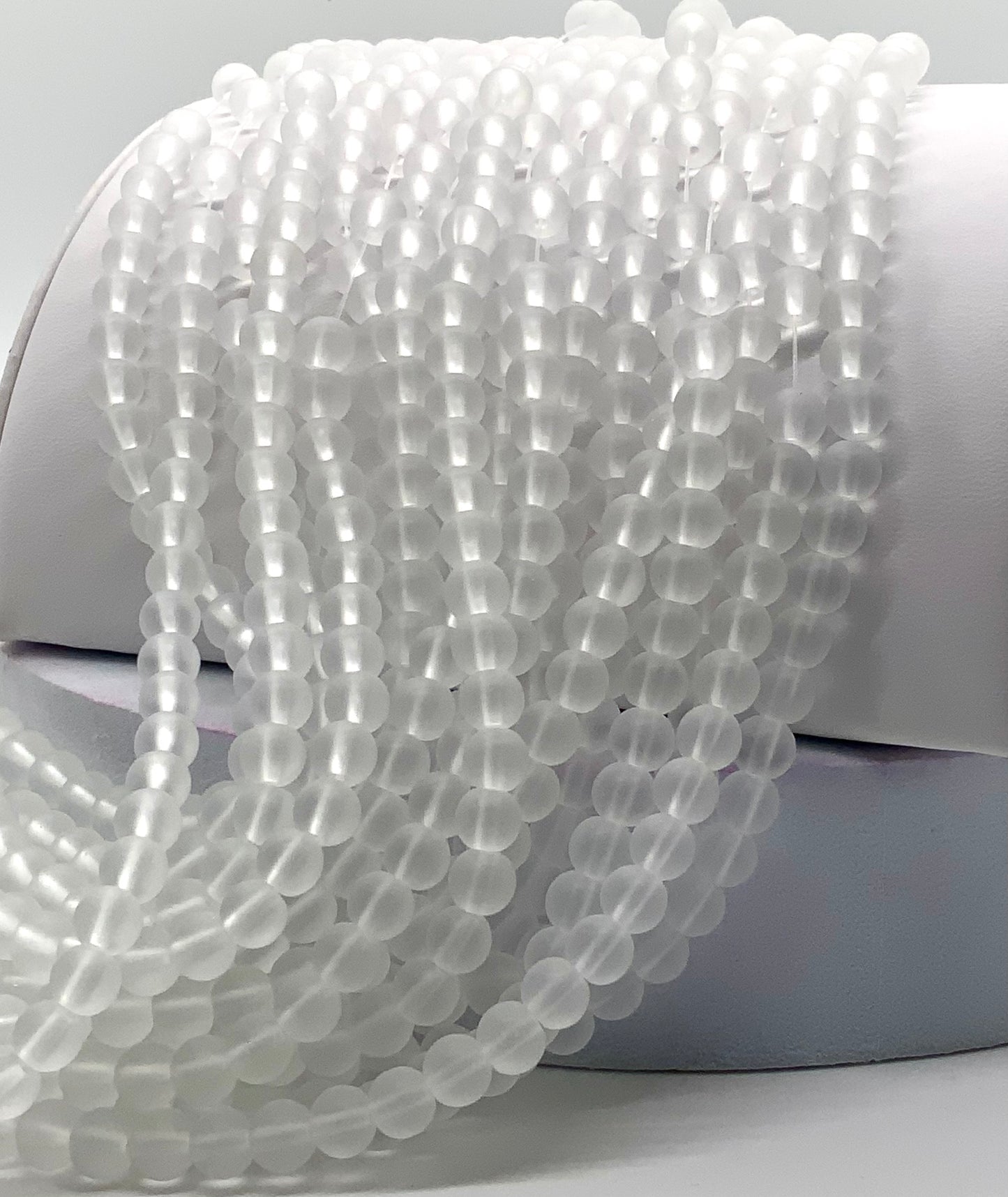 Cristales Frosteados Blancos (Frosted Glass White) 6mm