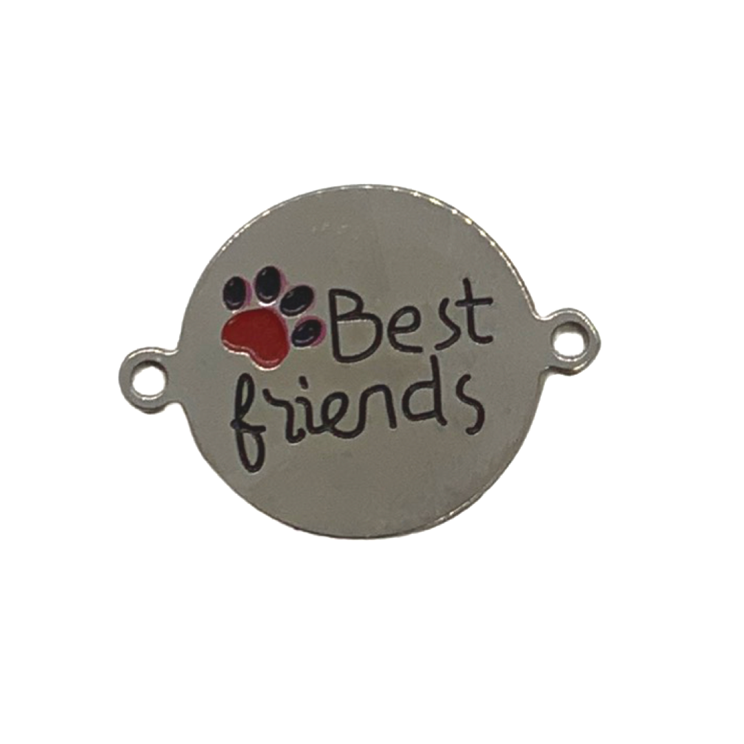 Charms de Mejor amigo estilo conector Material: Stainless Steel Dimensión:20mm Color: plata Cantidad: 1 pieza SKU: 105857 El color puede ser diferente al de la imagen debido a los diferentes dispositivos de visualización y la alteración de la imagen. Este material es duradero. Para prolongar su longevidad, evite exponerlo al agua, lociones, perfumes o cualquier otro producto químico. —————— The color may be different from the image due to different display devices and image alteration. This m