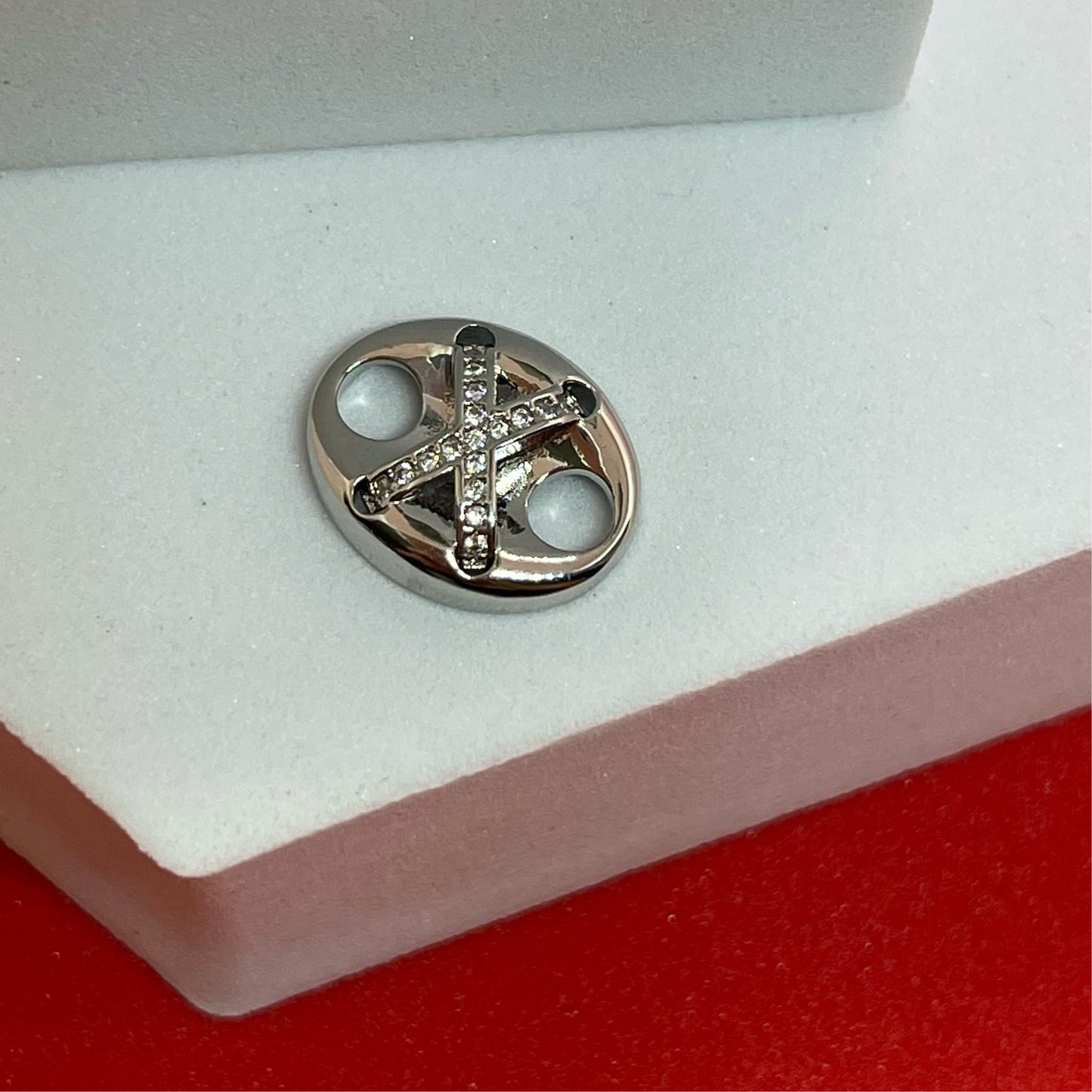 Cofee Bean con Zirconias Plata