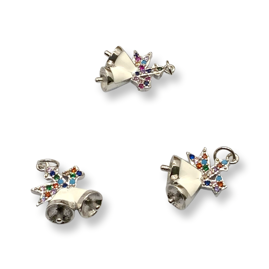 Charm Campanas de Navidad en Plateado