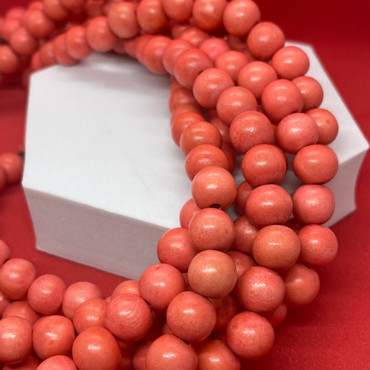 Beads en Madera Color Orange coral