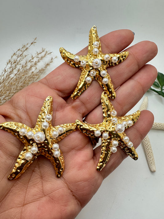 Estrella de Mar  Pendant con Perlas Acrílicas Stainless Steel