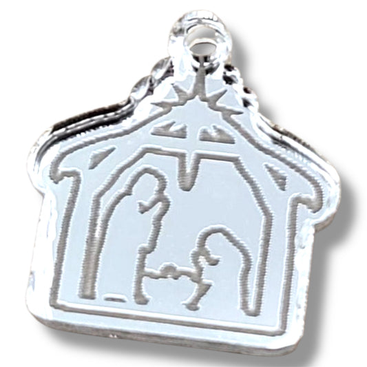 Nacimiento Pendant Acrilico Plata Espejo