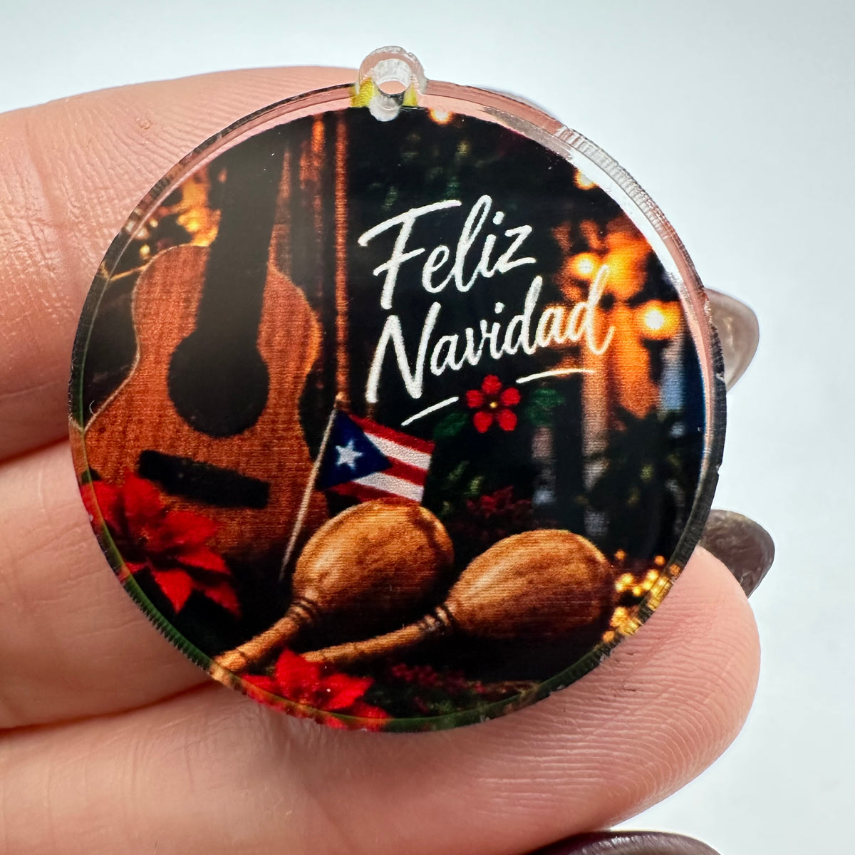 Feliz Navidad Charm en Acrílico