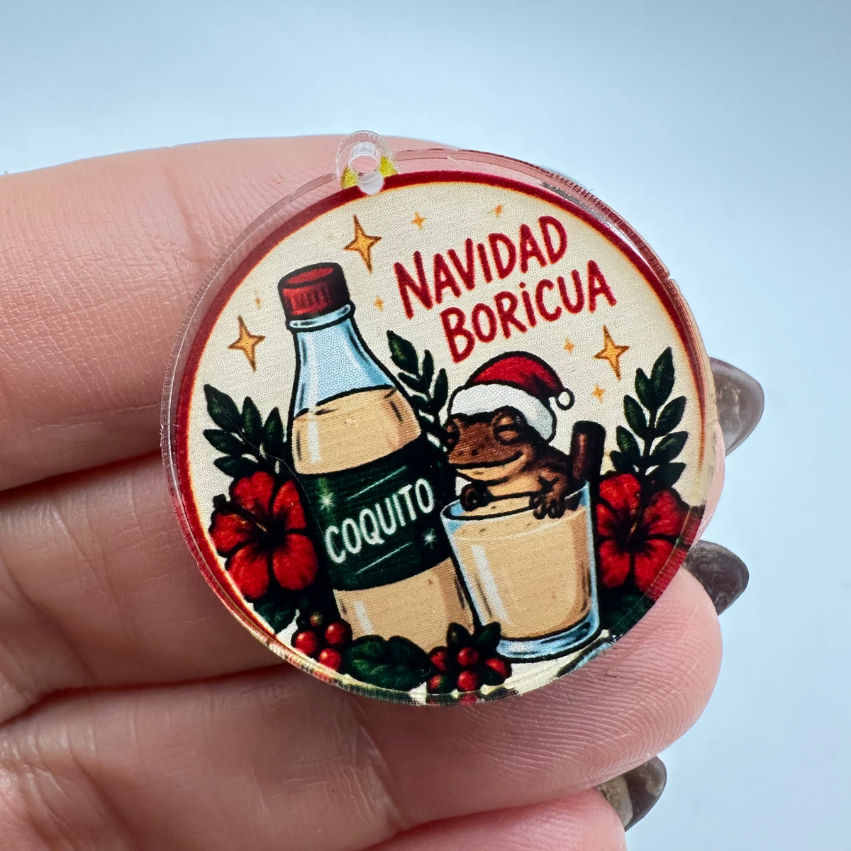 Feliz Navidad Charm en Acrílico