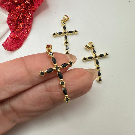 Charm Cruz Gold Plated con Zirconias