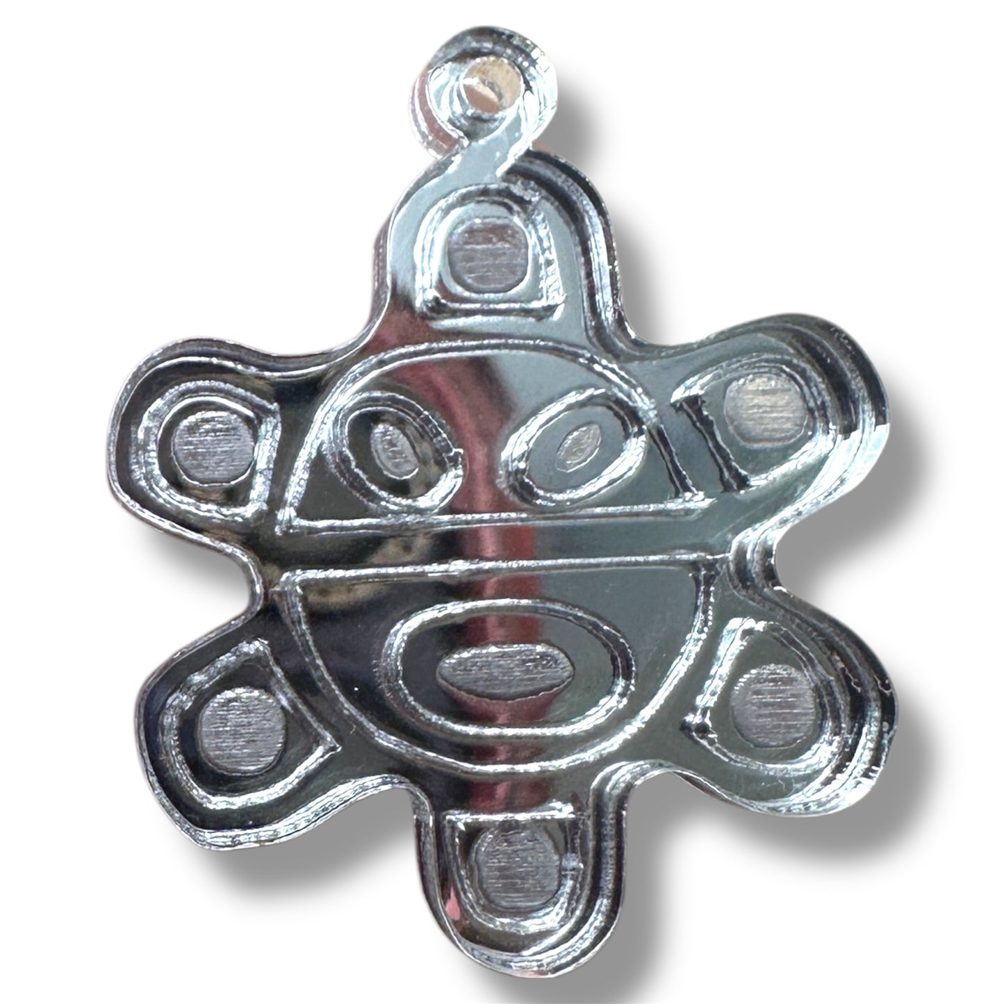 Pendant Sol Taino en Acrílico espejo Plata