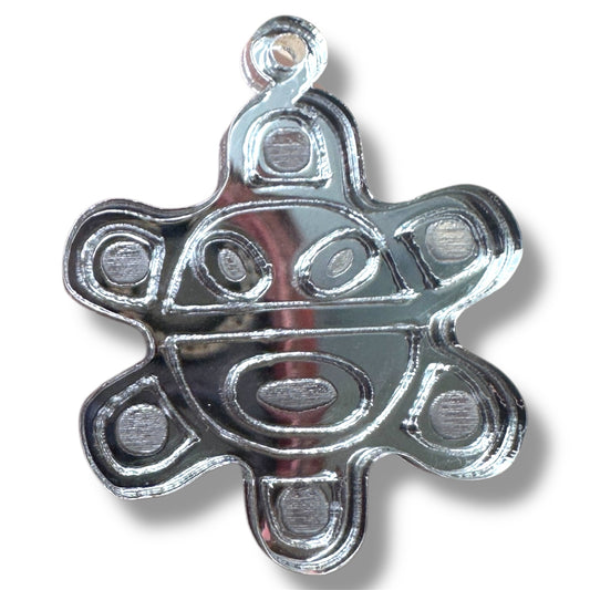 Pendant Sol Taino en Acrílico espejo Plata