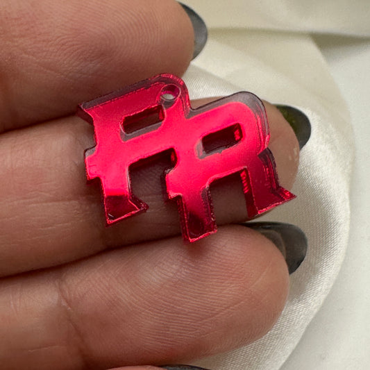 Charm PR pendant en acrílico rojo espejo