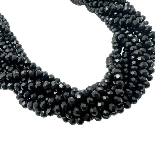 Cristal Rondel Negro 6mm