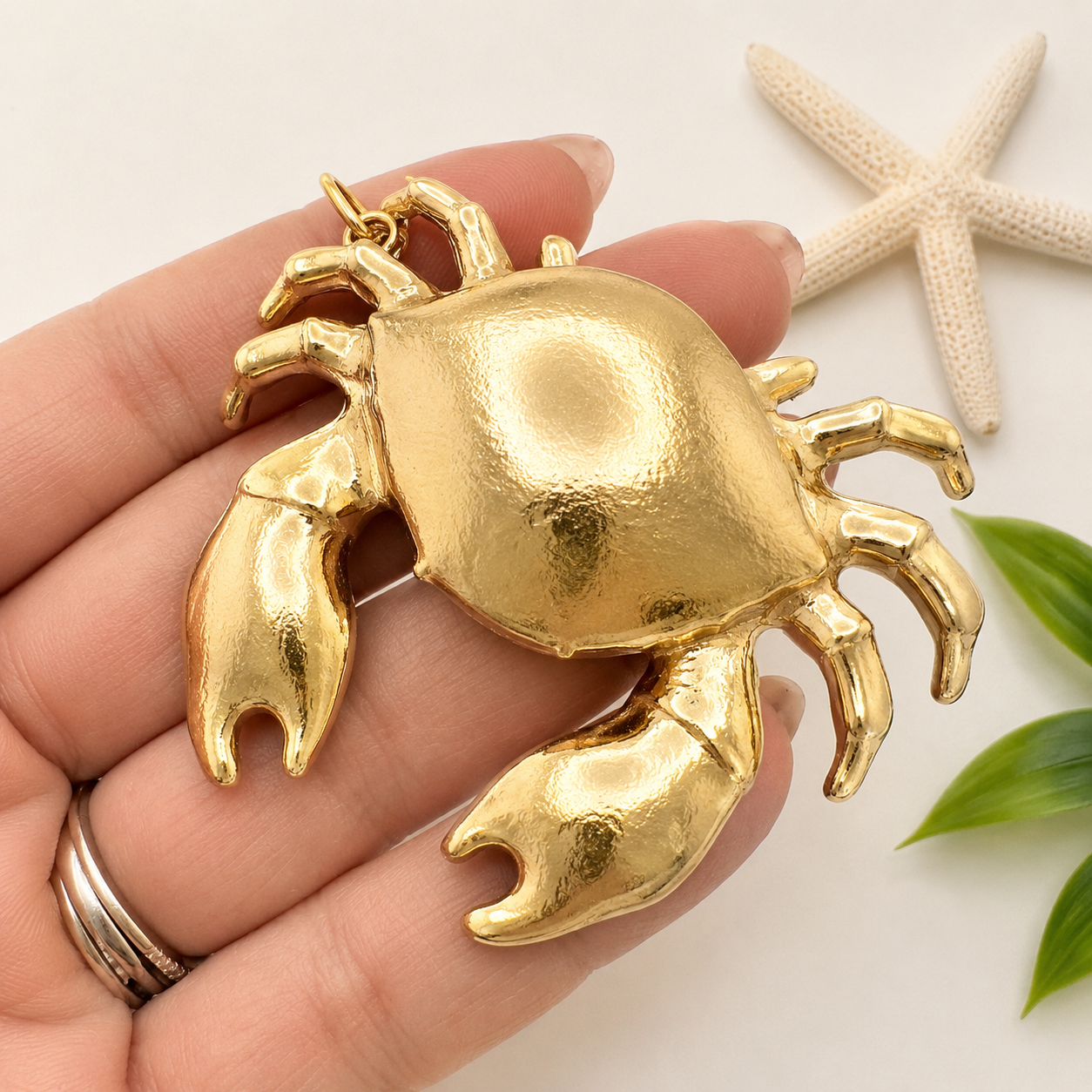 Cangrejo Gol Plated Pendant