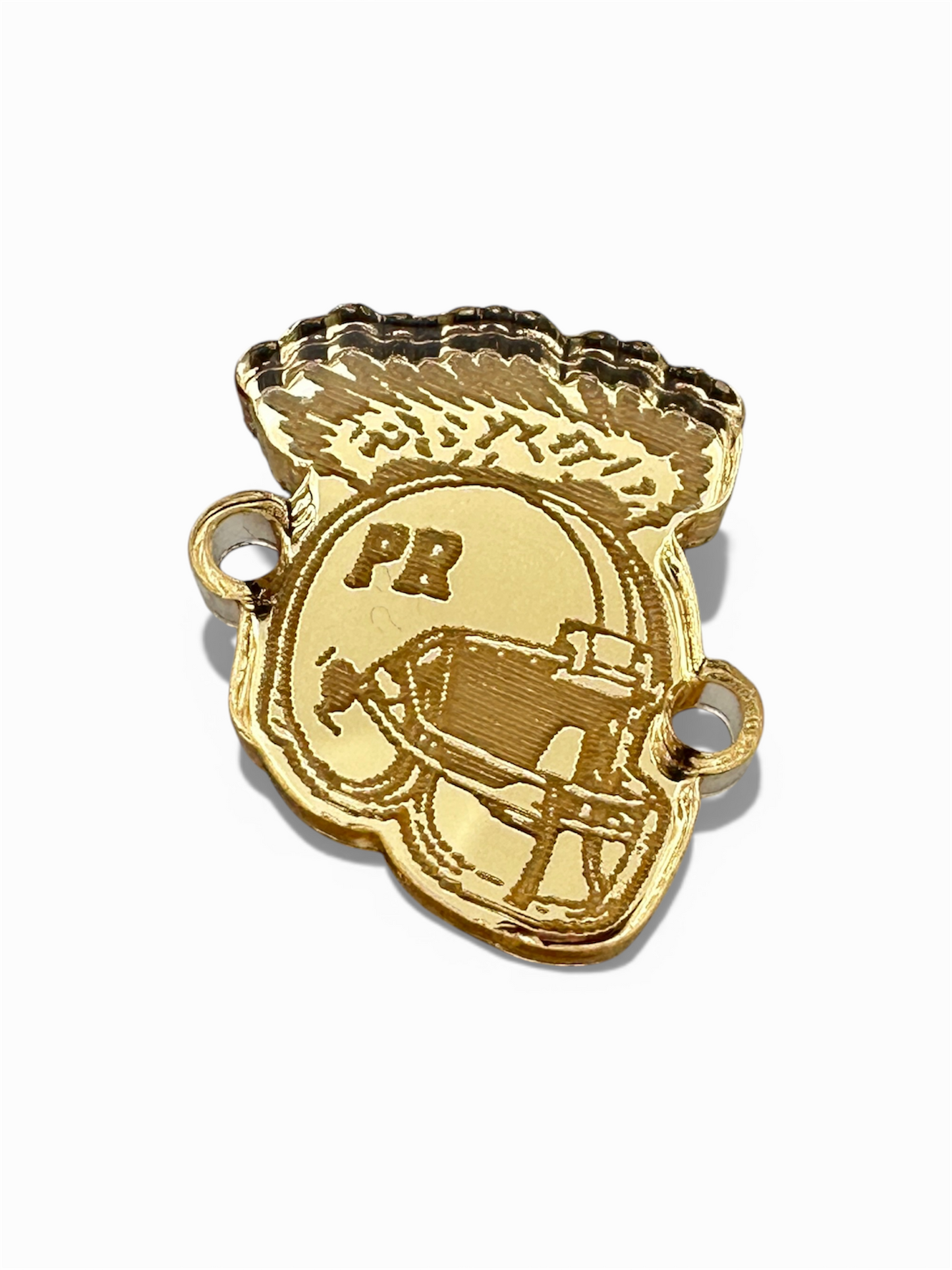 Superbowl   Pendant y conectores en acrílico espejo dorado. Variedad a escoger