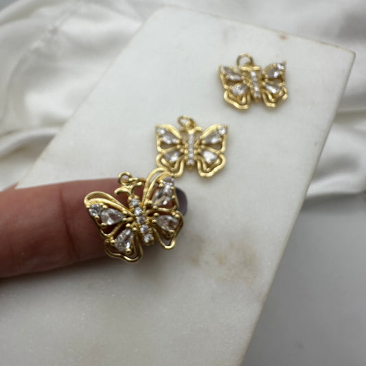 Charm de Mariposa GP 18k con Zirconias