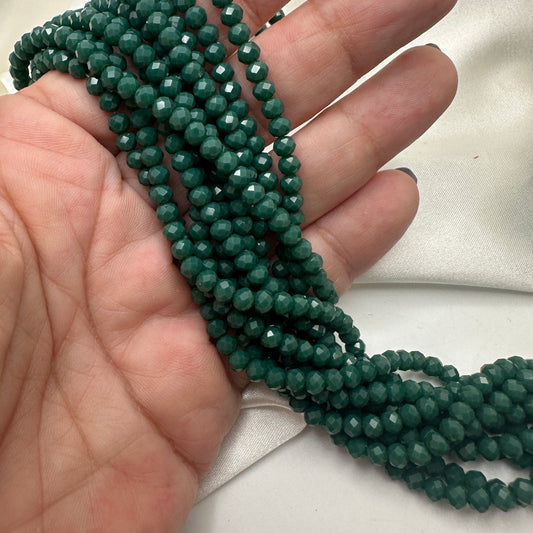 Cristal Rondel Verde Monte 4 mm