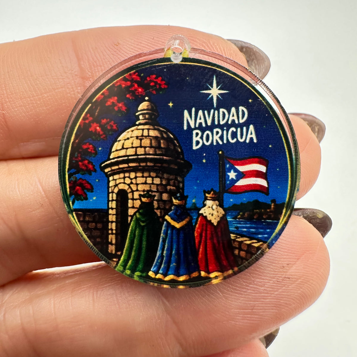 Feliz Navidad Charm en Acrílico