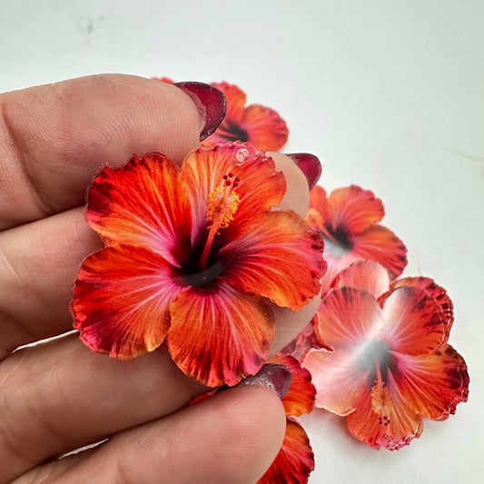 Amapola Roja y Amarilla Pendant Impresa en Acrilico Clear