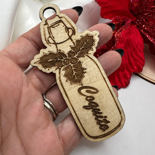 Coquito en Madera engravado en Láser