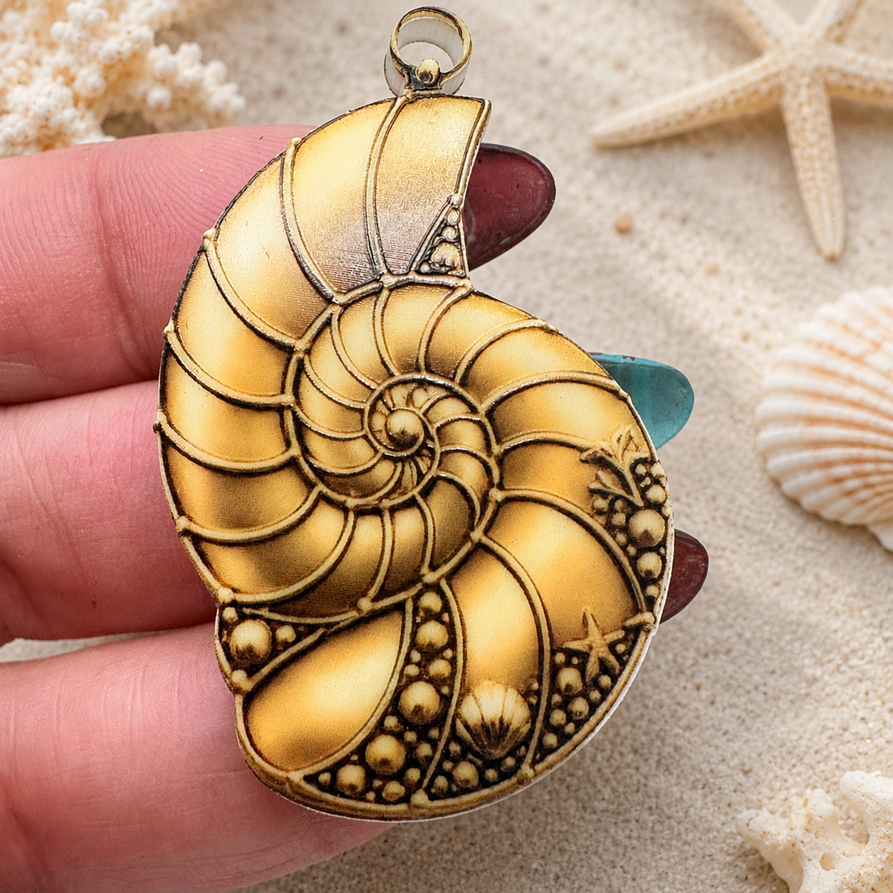 Dije  de Caracol en Acrílico Impreso