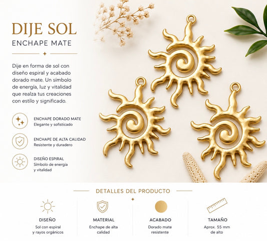 Colgante  tipo Espiral Dorado Mate