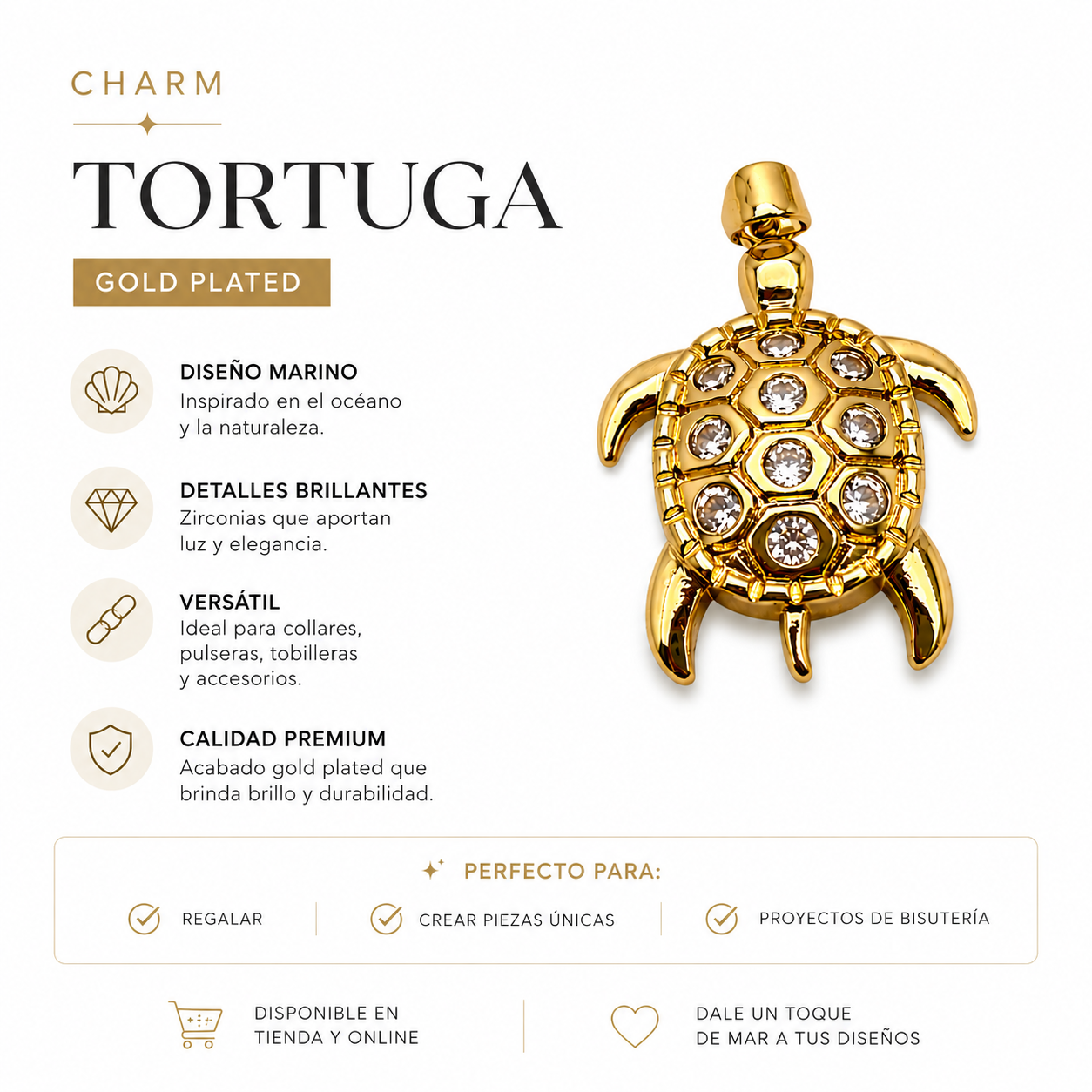 Charm Tortuga con Zirconias GP